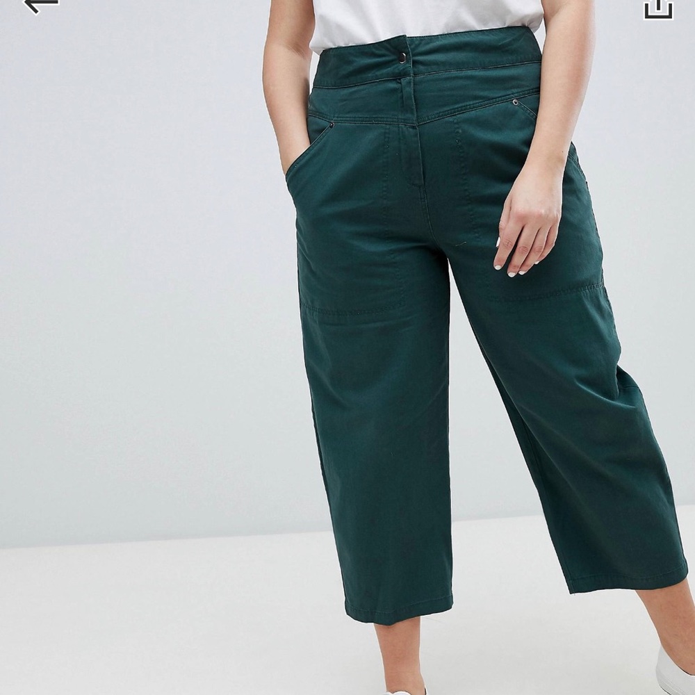 ASOS DESIGN Curve straight leg pants; forest green